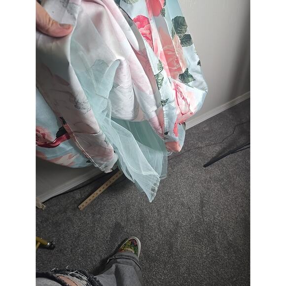 Formal Maxi Gown Prom Halter Dress Wedding Womens 9 / 10 Festive Party Chic - Picture 7 of 11